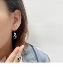 Load image into Gallery viewer, Infinity Swarovski Crystal  Hook Silver Earrings
