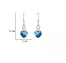 Load image into Gallery viewer, Infinity Swarovski Crystal Hook Silver Earrings