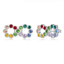 Load image into Gallery viewer, Colorful Infinity Swarovski Crystal Silver Earrings
