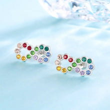 Load image into Gallery viewer, Colorful Infinity Swarovski Crystal Silver Earrings