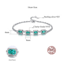 Load image into Gallery viewer, Venetian Emerald American Diamond Silver Bracelet