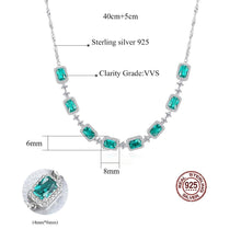 Load image into Gallery viewer, Venetian Emerald American Diamond Silver Necklace