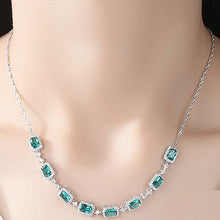 Load image into Gallery viewer, Venetian Emerald American Diamond Silver Necklace