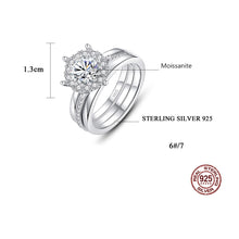 Load image into Gallery viewer, Princess Solitaire MOISSANITE Triple Band Silver Ring
