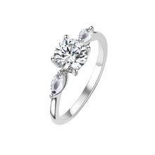 Load image into Gallery viewer, White Gold Plated Eclectic MOISSANITE Silver Ring