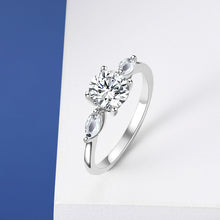 Load image into Gallery viewer, White Gold Plated Eclectic MOISSANITE Silver Ring