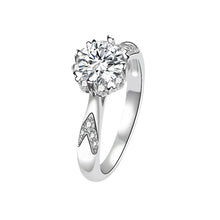 Load image into Gallery viewer, Flowery Solitaire MOISSANITE Women Silver Ring