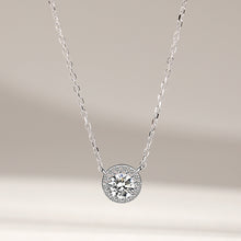 Load image into Gallery viewer, White Zircon Solitaire Micro Inlaid Silver Necklace