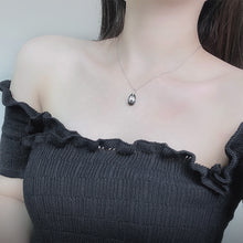 Load image into Gallery viewer, Milano Black Drop Swarovski Silver Necklace