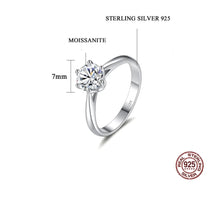 Load image into Gallery viewer, Milano Classical MOISSANITE Solitaire Silver Ring