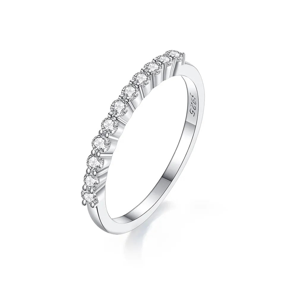 Milano Solitaire Band MOISSANITE Silver Ring