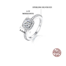 Load image into Gallery viewer, Milano Solitaire MOISSANITE Square Silver Ring