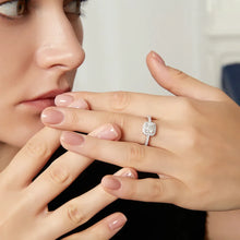 Load image into Gallery viewer, Milano Solitaire MOISSANITE Square Silver Ring