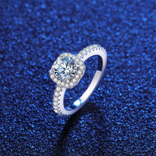 Load image into Gallery viewer, Milano Solitaire MOISSANITE Square Silver Ring