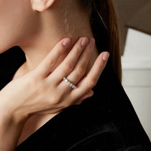 Load image into Gallery viewer, Parisian Solitaire Band MOISSANITE Silver Ring