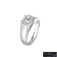 Load image into Gallery viewer, Solitaire MOISSANITE Preset Adjustable Silver Ring