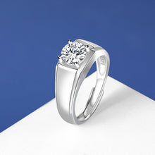Load image into Gallery viewer, Solitaire MOISSANITE Preset Adjustable Silver Ring
