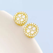 Load image into Gallery viewer, 18 K Gold Berlin Iced MOISSANITE Silver Earrings
