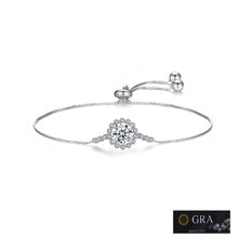 Load image into Gallery viewer, Solitaire MOISSANITE Adjustable Silver Bracelet