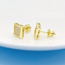 Load image into Gallery viewer, 18 K Gold London Iced MOISSANITE Silver Earrings