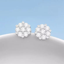 Load image into Gallery viewer, Roman Iced MOISSANITE Round Silver Earrings
