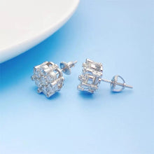 Load image into Gallery viewer, Roman Iced MOISSANITE Round Silver Earrings