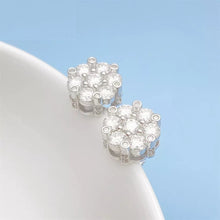 Load image into Gallery viewer, Roman Iced MOISSANITE Round Silver Earrings