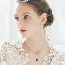 Load image into Gallery viewer, Monaco Star Circle Swarovski Crystal Silver Necklace