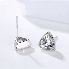 Load image into Gallery viewer, Chic Triangular Zircon Studded Silver Earrings