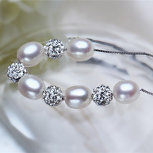 Load image into Gallery viewer, Elegant 5 Natural Pearl au Zircon Silver Necklace