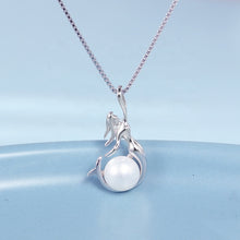 Load image into Gallery viewer, Mermaid Natural Pearl Pendant Silver Necklace