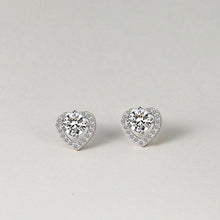 Load image into Gallery viewer, Elegant Heart White Zircon Stud Silver Earrings