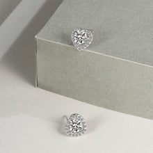 Load image into Gallery viewer, Elegant Heart White Zircon Stud Silver Earrings