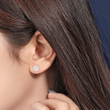 Load image into Gallery viewer, Square Geometrical White Zircon Silver Earrings