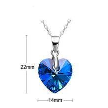 Load image into Gallery viewer, Ocean Blue Rhinestone Crystal Silver Necklace Set