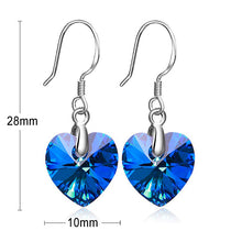 Load image into Gallery viewer, Ocean Blue Rhinestone Crystal Silver Earrings