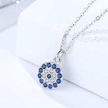 Load image into Gallery viewer, Turkish Evil Eye Zircon Pendant Silver Necklace
