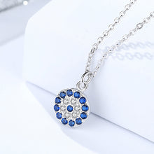 Load image into Gallery viewer, Turkish Evil Eye Zircon Pendant Silver Necklace