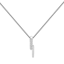 Load image into Gallery viewer, White Zircon Lightening Pendant Silver Necklace