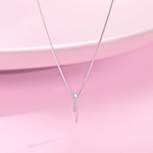 Load image into Gallery viewer, White Zircon Lightening Pendant Silver Necklace