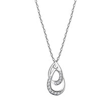 Load image into Gallery viewer, White Zircon Water Drop Pendant Silver Necklace