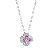 Load image into Gallery viewer, Pink Zircon Crown Pendant Silver Necklace