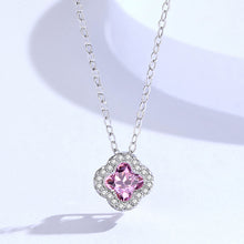 Load image into Gallery viewer, Pink Zircon Crown Pendant Silver Necklace