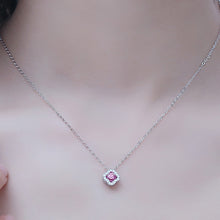 Load image into Gallery viewer, Pink Zircon Crown Pendant Silver Necklace