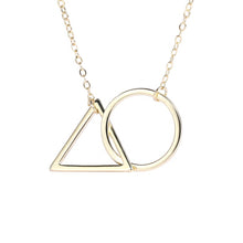 Load image into Gallery viewer, Triangle au Circle Pendant Adjustable Silver Necklace