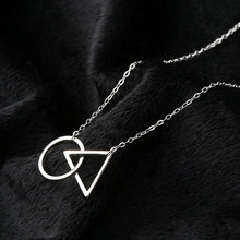 Load image into Gallery viewer, Triangle au Circle Pendant Adjustable Silver Necklace