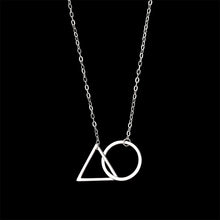 Load image into Gallery viewer, Triangle au Circle Pendant Adjustable Silver Necklace