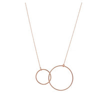 Load image into Gallery viewer, Rose Gold Double Circle Pendant Silver Necklace