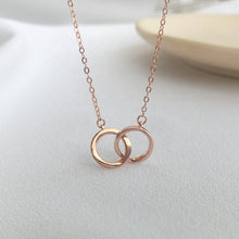 Load image into Gallery viewer, Rose Gold Even Circle Pendant Silver Necklace