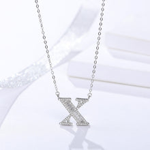 Load image into Gallery viewer, Initials Alphabet O-Z Pendant Zircon Silver Necklace